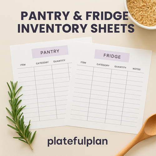 Pantry & Fridge Inventory Sheets