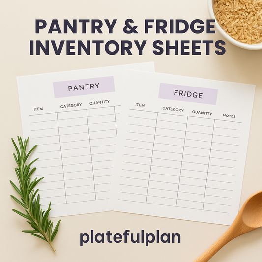 Pantry & Fridge Inventory Sheets